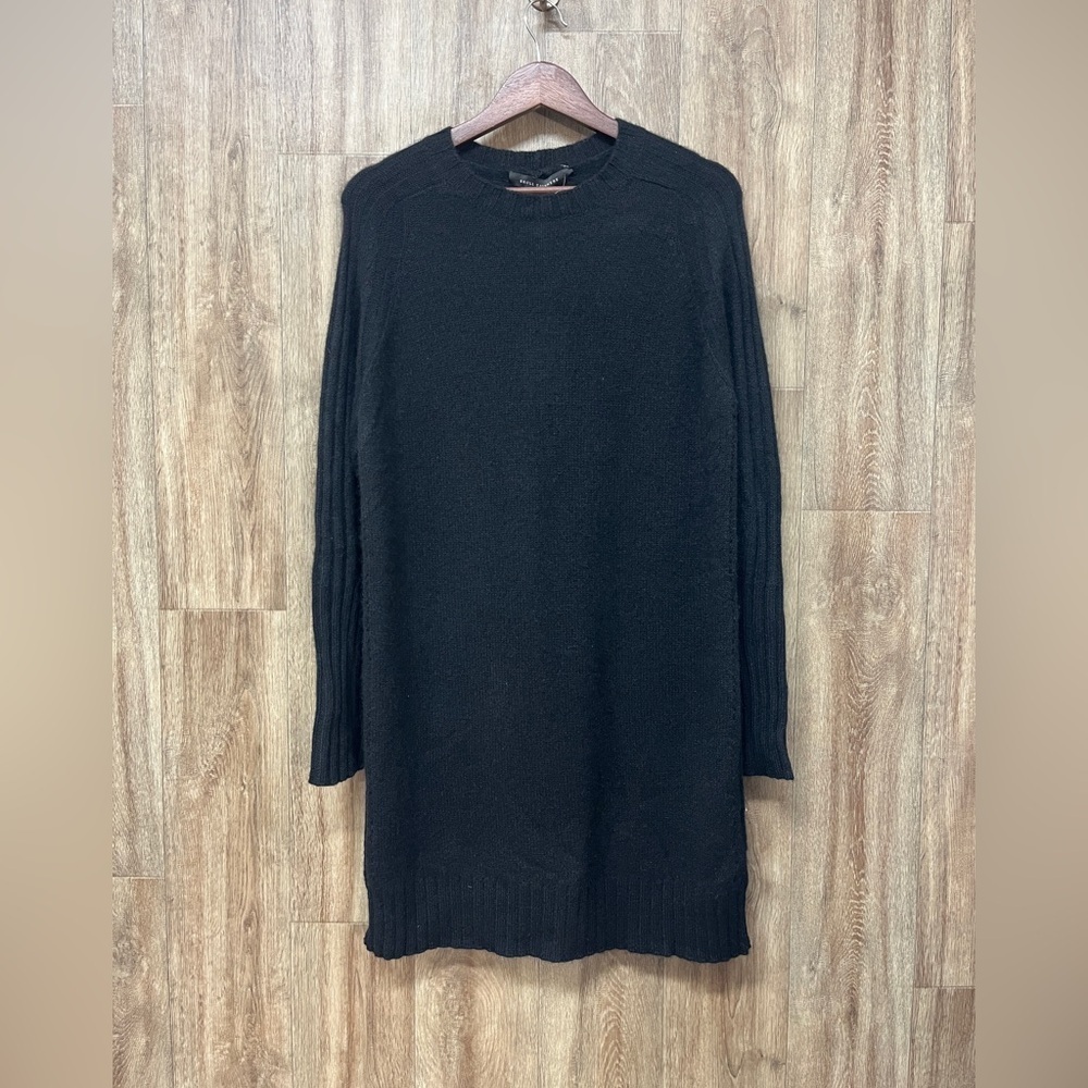 Skull Cashmere Black Long Sleeve Sweater Dress